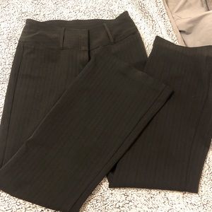 Black with black stripe trousers with stretch